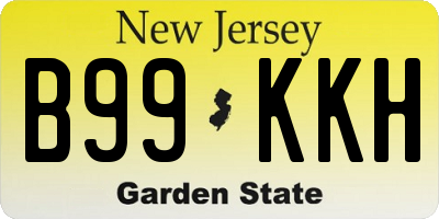 NJ license plate B99KKH