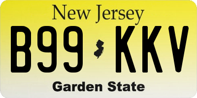 NJ license plate B99KKV
