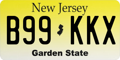NJ license plate B99KKX