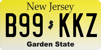 NJ license plate B99KKZ