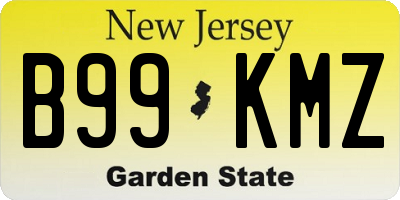 NJ license plate B99KMZ