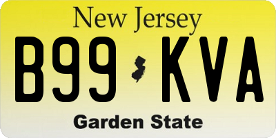 NJ license plate B99KVA