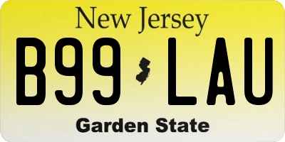 NJ license plate B99LAU