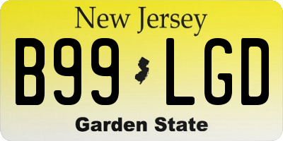 NJ license plate B99LGD