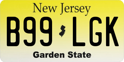NJ license plate B99LGK