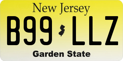 NJ license plate B99LLZ