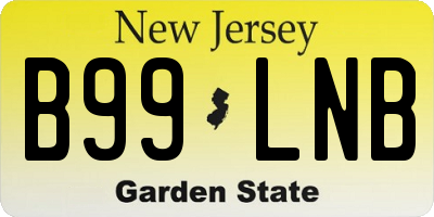 NJ license plate B99LNB