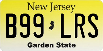 NJ license plate B99LRS