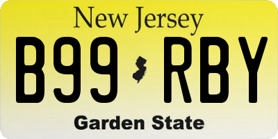 NJ license plate B99RBY