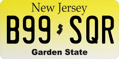 NJ license plate B99SQR