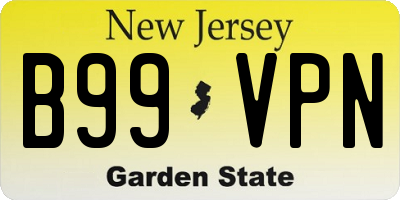 NJ license plate B99VPN