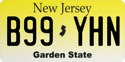 NJ license plate B99YHN