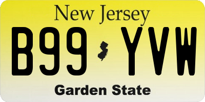 NJ license plate B99YVW