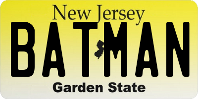NJ license plate BATMAN
