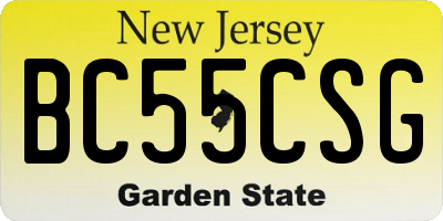 NJ license plate BC55CSG