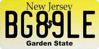 NJ license plate BG89LE
