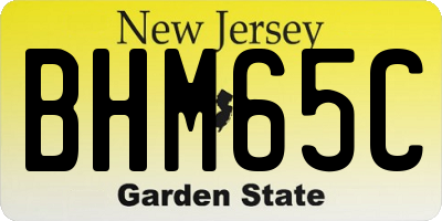 NJ license plate BHM65C