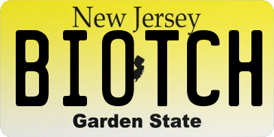 NJ license plate BIOTCH