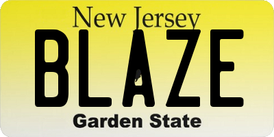 NJ license plate BLAZE