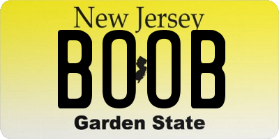 NJ license plate BOOB