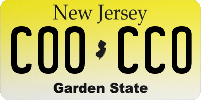 NJ license plate C00CCO