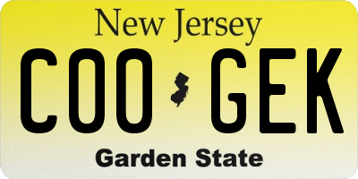NJ license plate C00GEK