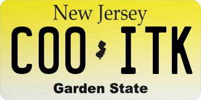 NJ license plate C00ITK