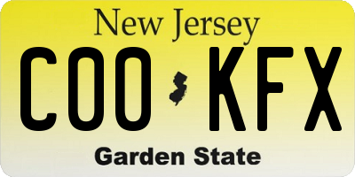 NJ license plate C00KFX