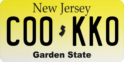 NJ license plate C00KKO