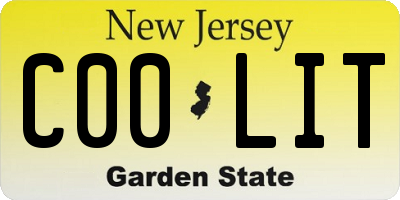 NJ license plate C00LIT