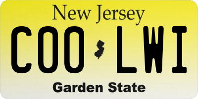 NJ license plate C00LWI