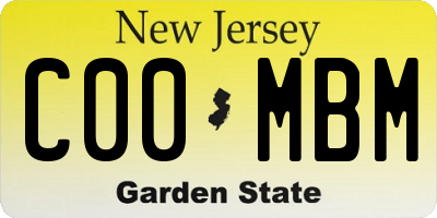 NJ license plate C00MBM
