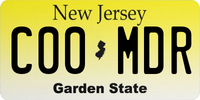 NJ license plate C00MDR