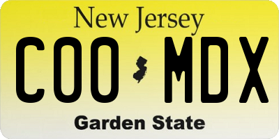 NJ license plate C00MDX
