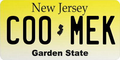 NJ license plate C00MEK