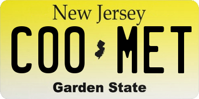 NJ license plate C00MET