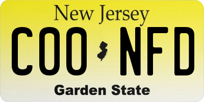 NJ license plate C00NFD
