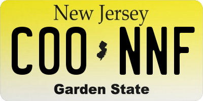NJ license plate C00NNF