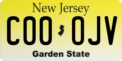 NJ license plate C00OJV