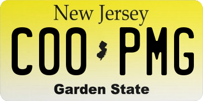NJ license plate C00PMG