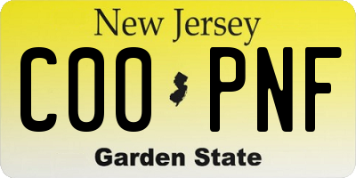 NJ license plate C00PNF