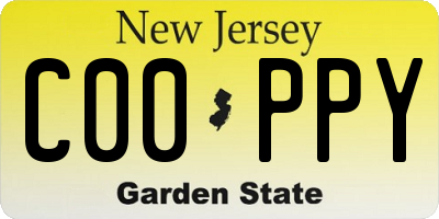 NJ license plate C00PPY