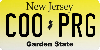 NJ license plate C00PRG