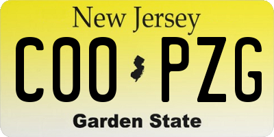 NJ license plate C00PZG