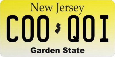 NJ license plate C00QOI