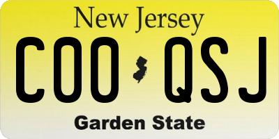 NJ license plate C00QSJ