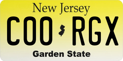 NJ license plate C00RGX