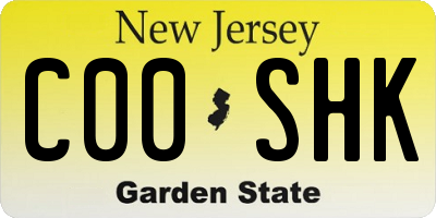 NJ license plate C00SHK