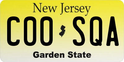 NJ license plate C00SQA