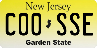 NJ license plate C00SSE
